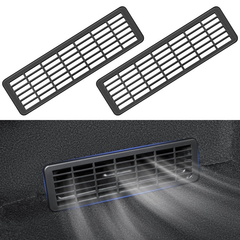 KUNIST 2PCS New Model Y Juniper Backseat Floor Air Vent Cover Air Flow Vent Grille Protection Rear Under Seat Air Condition Outlet Grille Protector for 2025-2026 Tesla Model Y Juniper Accessories - Image 1